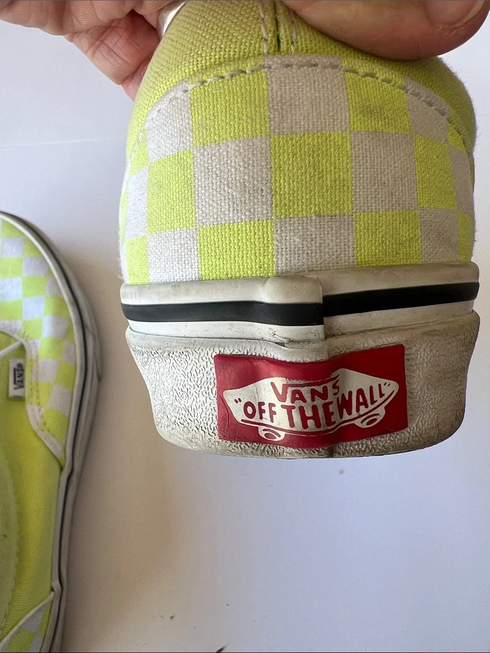 Vans Kids Checkerboard Lace-Up Sneakers - Neon Lime/White